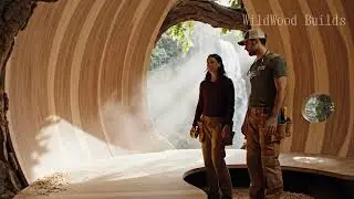 Building a Secret Room Inside a Tree Trunk Above a Waterfall | WildWood Builds