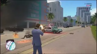 GTA Vice City Nextgen Edition - Washington Beach Rampage Police Shootout + Six Star No Escape.
