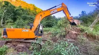 Most dangerous landslide vs JCB excavator | JCB excavator Hilly Road Work | Excavator planet