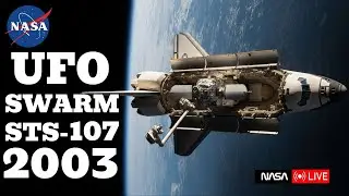 UFO SWARM, STS-107 onboard video of the payload bay doors opening