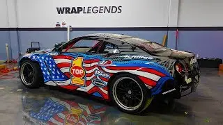 Rocket Bunny R35 GTR Nissan wrapped for Top 1 Oil USA