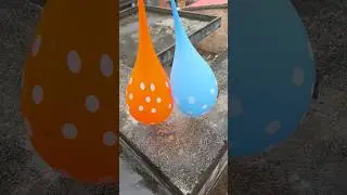 Experiment: Will a water balloon explode if it rolls down from a tall building? 💥🎈 #balloon