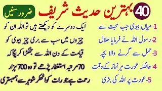 40 Best Hadith Shareef || 40 Ahadees e Mubaraka in Urdu || INFO Hadia