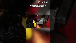 Grinding the profile to clean up the axe