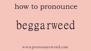 beggarweed: How to pronounce beggarweed in english (correct!).Start with B. Learn from me.