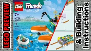 PREVIEW: 41734, LEGO FRIENDS, Sea Rescue Boat​ & Building Instructions! LEGO 2023