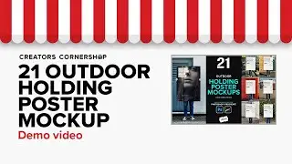 21 Outdoor Holding Poster Mockups Demo - By Creators Cornershop