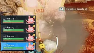 How I farm Hexolite Quartz when I haven't unlocked the mine yet so I use the Pickaxe and MineForemen