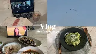 Indian girl vlog 🎀 making spaghetti, Korean food, watching Harry Potter | Aesthetic vlog🌱