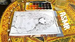 ASMR Coloring girls and storytelling (soft voice, Russian accent)