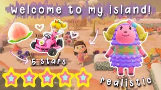 A Realistic + Cozy 5 Star Island Tour! (Basic terraforming, flowers, etc.) | Katiemari Crossing ♡