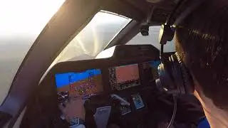 Phenom 300 Landing and Approach -Cockpit View - Bird Near Miss