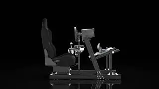 Minneer Racing Simulator Cockpit 80 with Black Seat & Triple Monitor Stand Showcase Video