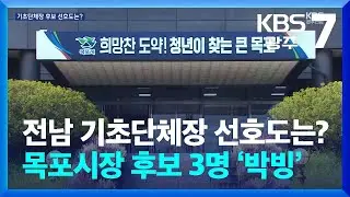 [여론조사] 전남 기초단체장 선호도는?…목포시장 후보 3명 ‘박빙’ / KBS  2025.11.04.