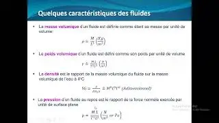 M&eacute;canique de fluides:Introduction,viscosit&eacute;,densit&eacute;& Fluid mechanics: Introduction,viscosity,density