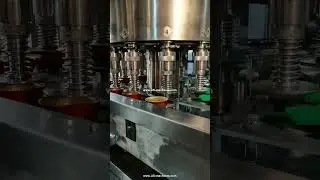 Automatic rotary food can tin filling seaming machine canning line video