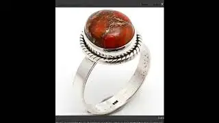 Orange Copper Turquoise 925 Sterling Silver Ring Sz 6 44