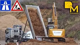Largest construction project 🚧⚠️⚒️👷 erecting  highway tunnel #160 Caterpillar excavator Wheel loader