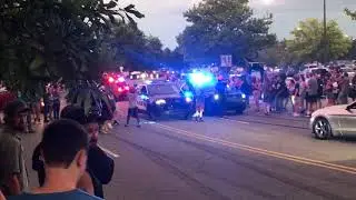 Street Car Takeover Charlotte Night Meet 2019 - Camaro ZL1 burnout in front of Cops