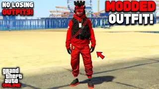 GTA 5 ONLINE Easy Red Joggers Modded Outfit With Glitched Armor! (No Transfer)