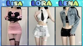 LISA vs LORA vs LENA😘😍|| Ultimate Fashion Show👗#choose #aesthetic #cute #trending #lisaorlena #viral