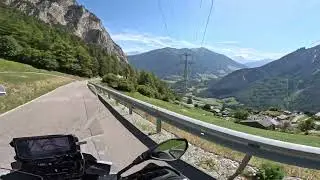 Fabulous motorcycling road in the hills above Martigny, Switzerland