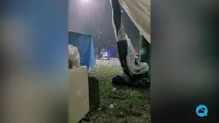 Сильный дождь и град в Вилья-Мерседес, Сан-Луис, Аргентина