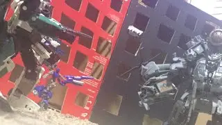 Wheeljack roadbuster and chromia vs blackout (transformers stop motion)