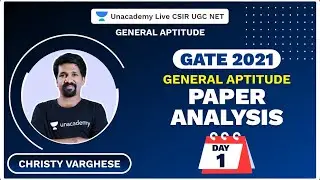 GATE 2021 General Aptitude Paper Analysis - Day 1|  Christy Varghese| Unacademy Live