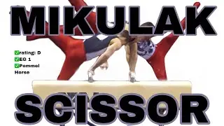 MAG artistic gymnastics skills, pommel horse (Mikulak [D]) slow-mo, tutorial