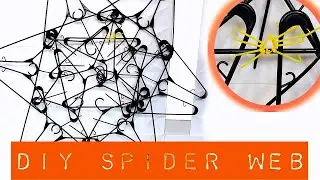 DIY Giant Spider Web from Hangers