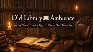 Old Library Ambience 📚 | Writing Sounds, Turning Pages, Wooden Floor & Quiet Room Atmosphere