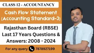 RBSE Class 12 PYQs of Cash Flow Statement | Last Year Questions of Accounts Rajasthan Board Exam