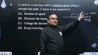 A particle is moving with a constant speed along a straight line path. A force is not required t....