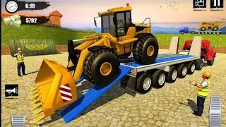 construction Vehicles transporting huge on long trailer Truck - Android game play - Gaming wolf