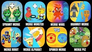 SPRANKY MERGE,MERGE MONSTER,MERGE WARS,BRAINROT MERGE,MERGE ROBOT,MERGE ALPHABET,SPINNER MERGE,MERGE