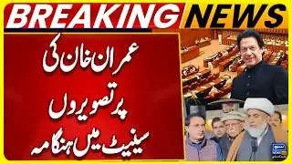 Imran Khan&rsquo;s Picture Sparks Objection in Senate | PTI Vs PMLN | Suno News HD