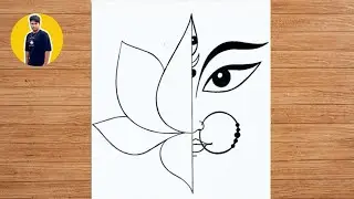 Durga Maa Face Drawing | Easy Durga Mata Sketch | Navratri Special Art Tutorial 