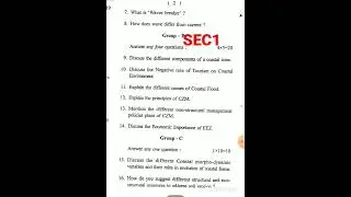 SEC1 previous year question paper #previousyear question#2022#exam2022 #3rdsemexam