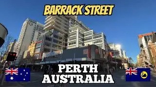 Exploring Perth Australia 4K: City Walking Tour Along Barrack Street 2025