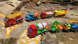 Off-Road Toy Construction Vehicles - Remote Control Bulldozer and Excavator with Trailer