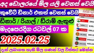 අද ඩොලරයේ මිල සීග්&zwj;රයෙන් ඉහලට |Jordan dinar rate today|currency rate|remittance|2025.02.25