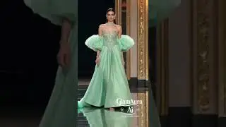 Spring Couture 2025 Runway: Green Embellished Gown + Mint Off-Shoulder Elegance | Short Film