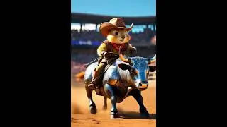 Rabbit ride on bull ai video #rabbit #ai #cat #animated #shorts #shortvideo