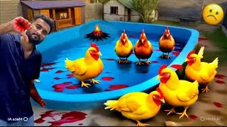 New hen's attack 😭 on Turaab subtaan hair during bath in pool 