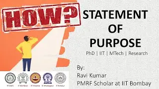 Statement of Purpose (SOP) | PhD | MTech | IIT | IISc | IISER