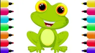 How to draw frog drawing | easy drawings and coloring for kids