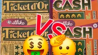 Duel cash VS ticket d'or 🤞#grattage #fdj #jeux 🤑☺️🤫🤭
