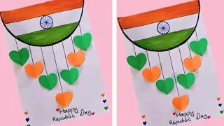 Easy Republic Day Greeting Card Making || 26 January Special DIY Idea|| #crafthivestudio2019