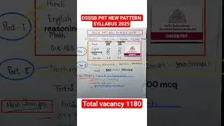 DSSSB PRT NEW PATTERN SYLLABUS 2025. #dsssbprt2025 #dsssbrecruitment2025 #dsssb #ctetexam #ctet